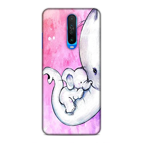 Image of Printed Mobile Back Hard Case Cover for Xiaomi Poco X2 / Xiaomi Redmi K30 / Xiaomi Redmi K30 5G | Cute Elephant, Baby Elephant, Mom's Love -2202