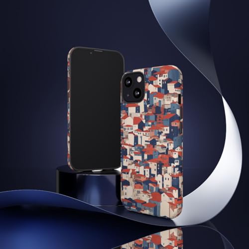 Coque rigide mate maisons urbaines denses pour iPhone 13 - 2