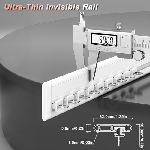 Ultra-Thin Heavy-Duty Room Divider Track Set, Aluminum Curtain Rod for Privacy in Open Spaces (Champagne, 130cm/4.26ft) - Ideal for Home & Office Use