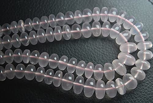 Rondelles en quartz rose lisse LKBEADS de 6-12mm pour création de bijoux de 40cm