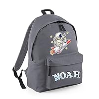 Space Boy Gift Bag Personalised Backpack Galaxy art Bag Gift for Kids-Boys Toddlers Birthday Boy Fashion Backpack for Nursery, Bookbags, Rucksack Shoulder Bag. (Graphite Grey)