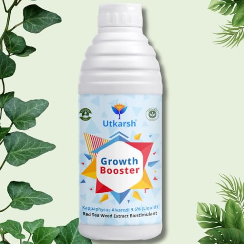 Image of Utkarsh Growth Booster - Liquid Red Seaweed Extract, Plant Growth Promoter, Organic Plant Tonic for Healthy Plants, Strong Roots, More Flowers & High Yield | Indoor & Outdoor Use - 1 Liter; Pack of 1
