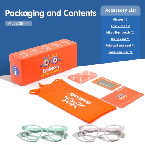 Image of EYEBUDDY Blue Light Glasses for Kids Boys Girls,Computer Gaming Bluelight Glasses,Fake Glasses for Ages 2-12