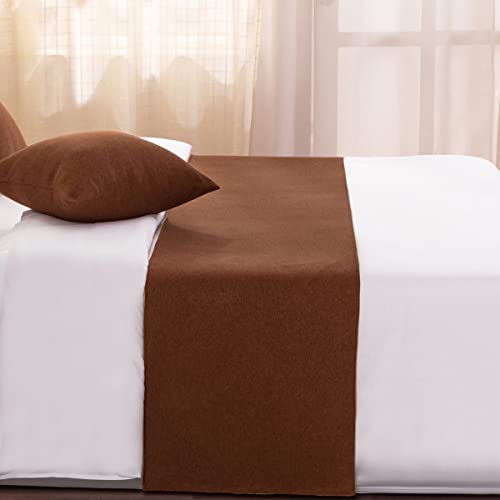 Amberis Bed Runner Brown, Imitation Hemp Decorative Bed Scarf For Home Hotel #TOP1