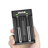 Universal 18650 Battery Charger with Smart Fast Charge, 2 Bay Battery Charger for 3.7V Lithium ion Rechargeable Batteries 26650 16340(RCR123A) 14500, Ni-MH Ni-CD AA AAA C Batteries, Cable Included