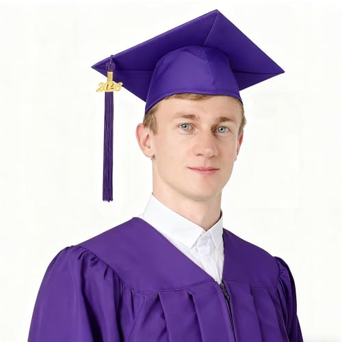 Image of 10 Pieces 2026 Graduation Tassels Bulk with Gold Year Charms for Graduation Cap Accessories (Purple)