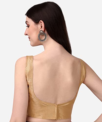 Image of Vihu Fashion Plain Sleeveless Pattern Readymade Blouse U Neck Choli