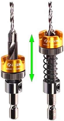Adjustable Depth Countersink Drill Bit with Self-Adjusting Depth Control and Built-in Stopper to Prevent Scratches Or Marks and Screchs - Tungsten Carbide Tipped Counterbore - 1/8"x5/16"(3x8mm).