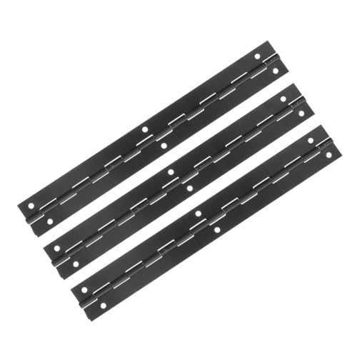 Wakauto 3pcs Metal Piano Hinge Long Hinges for Jewelry Box Matte Black Hinges Style
