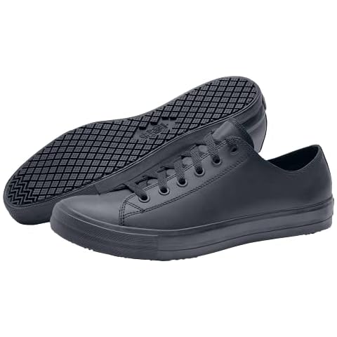 Shoes for Crews Delray, Shoes for Women and Men with Non Slip Outsole, Water Repellent and Lightweight Trainers Black Cover