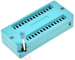 2PCS Green Wide Body DIP28 ZIF Zip IC Socket 28P DIP CHIP Test Adaptor 28 PIN dip-28 28PIN 2.54MM Pitch Connector for PCB