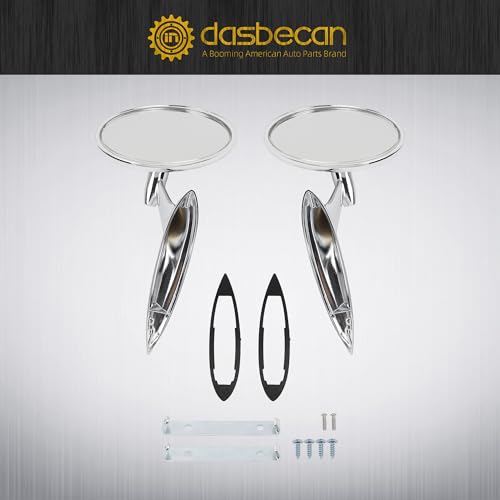 Dasbecan Round Bowtie Outside Rearview Mirrors Ribbed Base Side Door Mirror - Image 6