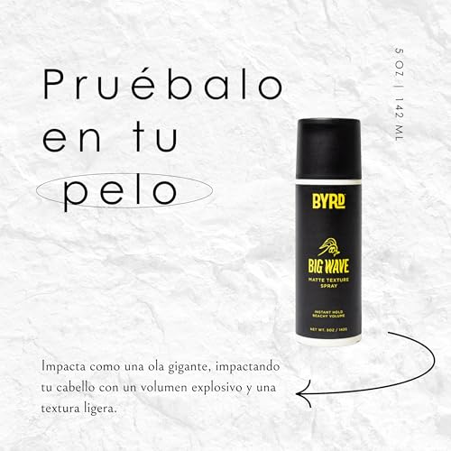 Byrd - Big Wave Matte Texture | Texturizador de Cabello Spray Con Acabado Mate | Spray Volumen Cabello Fino | Ondas Surferas Gruesas y Voluminosas | Efecto Recién Salido de la Playa - imagen 3