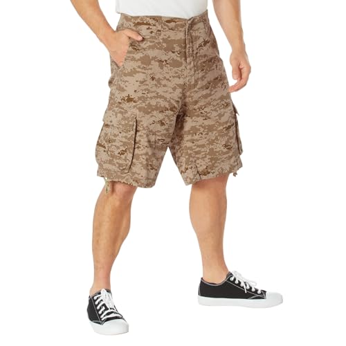 Rothco Vintage Utility Cargo Shorts – Comfortable Tactical Outdoor Hiking Camping Trunks, Desert Digital Camo, M