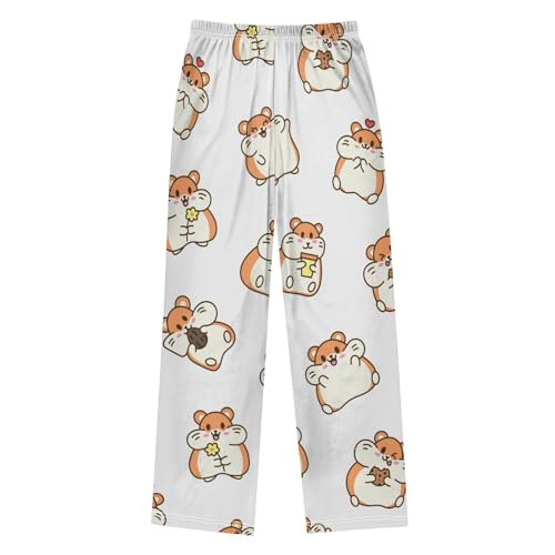 Cute Hamster Boys Pants Boys Athletic Pants Long Pant for Boy with Pockets Wide-Leg Size 6-14Y2