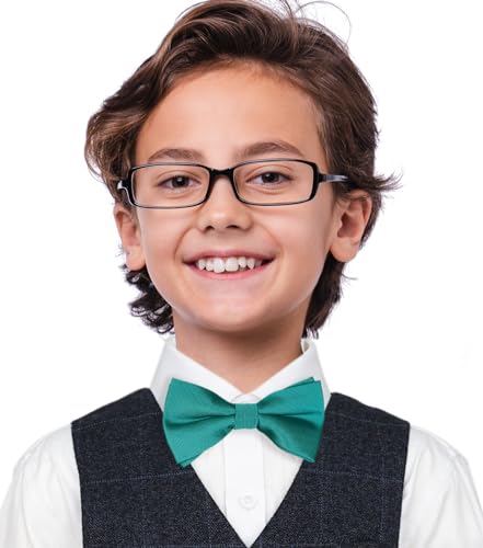 Image of Pre-Tied Adjustable Solid Tuxedo Bow Tie for Boys and Men