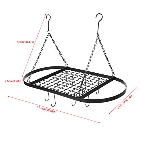 Yosoo Health Gear Keukenrekken met 10 haken Pot Pan Rack Zwart voor Keukenkast Pantry Deksels, Schalen, Teller, Kast… - Image 7