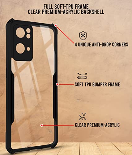 Image of Jkobi Back Cover Case for Oppo Reno7 Pro 5G | Reno 7 Pro 5G (Shockproof with Polycarbonate Clear Panel | Professional Black)