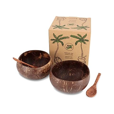 GREENBOX Juego de 2 cuencos de coco con cucharas Cover