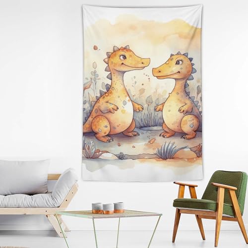 Tapisserie dinosaure dessin animé déco murale grand format