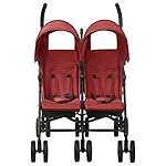 Chenshu Geschwisterwagen, Zwillingskinderwagen, Doppelkinderwagen, Geschwisterbuggy, Double Stroller, Rot Stahl