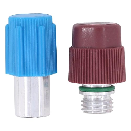 Klimaanlage HD Anschluss ND Anschlüsse R134A Adapter Klimaanlagen Ventilrücklauf Umrüstsatz AC Kältemittel Umrüstadapter Niederdruckseitenanschluss Hochdruckseitenanschluss für KFZ Auto Fahrzeuge