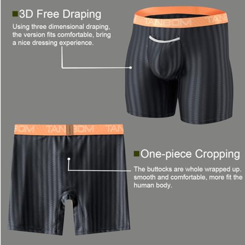 ZONBAILON Mens Underwear Satin Ice Silk Horizontal Fly Boxer Briefs with Pouch2