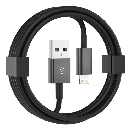 Car Apple Carplay Cable, [Apple MFi Certified] USB A to Lightning Cable Compatible with iPhone 14 13 12 11 Pro Max XR XS X Charger Cord, Car Fast Charging Cable (Black 3ft)