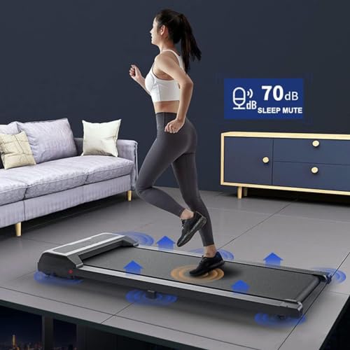 Image of 2 in 1 Folding Treadmill, Foldable Walking Jogging Machine with Wheels,2.25HP Installation-Free Electric Treadmill,with Remote Control and LED Display