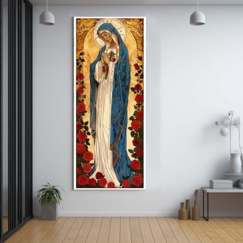 Décor mosaïque mural A44 contre l'ennui : diamond painting les roses géant 60x150cm