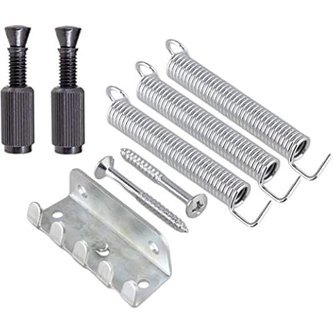 Set of 3pcs Noiseless Tremolo Spring Claw Kit & 2pcs Bridge Mounting Studs Great Compatible for Fender Stratcaster Floyd Rose Tremolo Double Locking System Cover