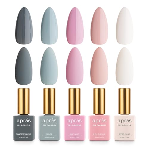 Apres Gel Couleur Combo Set, 5 Color Gel Nail Polish,