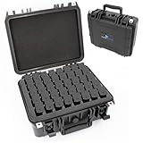 CASEMATIX 40 Pistol Magazine Storage Case - TSA Approved Waterproof Gun Magazine Storage for 40 9mm Magazines and Pistol Clips - Ultra Durable Ammo Storage with Reinforced Padlock Holes