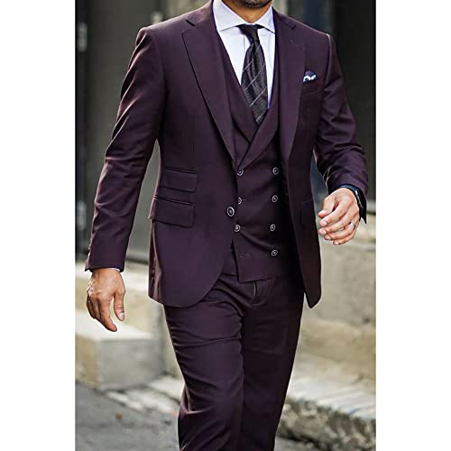 Mens Bespoke Business Formal Slim Fit Suit Grooms Autumn Wedding Dress Suit Tuxedo3