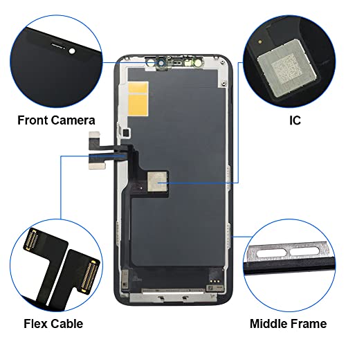 Efaithfix For Iphone 11 Pro Lcd Screen Replacement 5.8 Inch Display 3D Touch Screen Assembly Digitizer With Repair Tools Kit Tempered Glass Protector Waterproof Adhesive For Model A2160, A2217, A2215 #TOP2