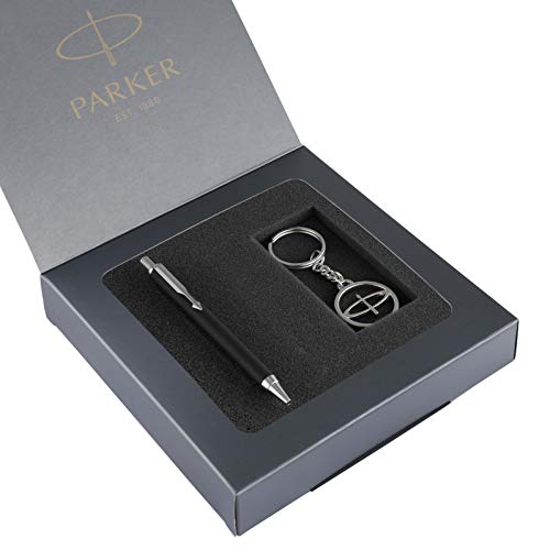 Parker Profile Matte Black Ball Pen with Parker Keychain