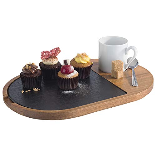 APS Serving Board 2-Piece 28 x 17.5 cm, Heel Diameter 5 cm, Rustic Wooden Board, Chopping Board Made of Acacia Wood - Image 2