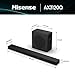 Hisense AX3120Q 3.1.2Ch Sound Bar with Wireless Subwoofer, Dolby Atmos, DTS:X, Bluetooth 5.3, Roku TV Ready, HDMI/AUX/ARC/Optical/USB, EzPlay 3.0, 7 EQ Modes, Hi Concerto, Black