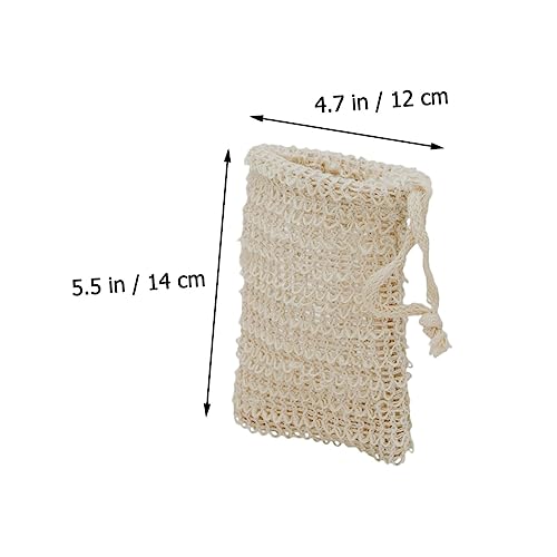 Porte-savon en filet lin coton Healvian avec sachets de mesh exfoliant douche - 7