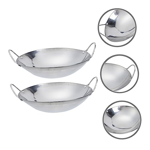 Set de 2 Woks de acero inoxidable con doble asa y superficie antiadherente miniatura 7