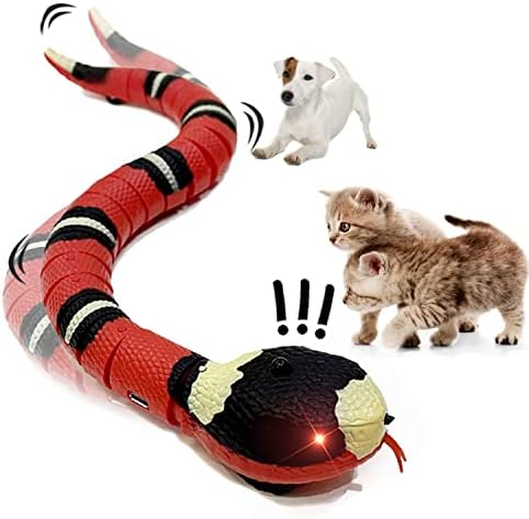 Pet2U 1PC Toy for Cats, Rechargeable, Automatically Sense Obstacles and Escape, Realistic S-Shaped Moving Electro-Smart Sensing Snake Toy