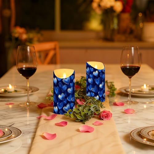 Velas de Navidad sin llama a pilas de larga duración color azul rey 6