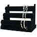 7TH VELVET 3 Tiers Bracelet Holder, Black Velvet Jewelry Organizer Stand and Display, Detachable Bracelet Display Stand, Jewelry Tree for Watch Organization