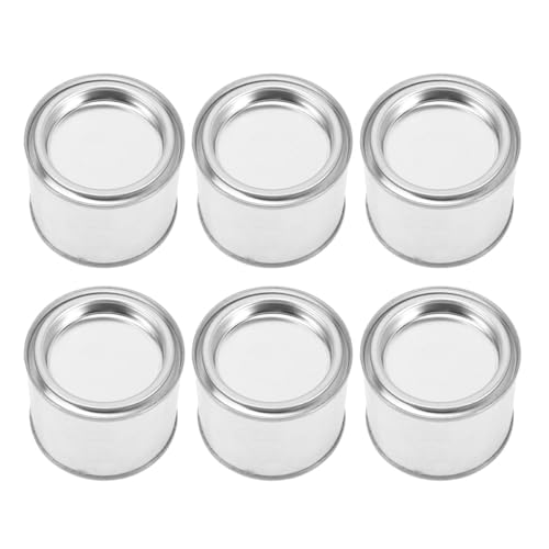 PAMINGONO Botes de Pintura Metálicos Pequeños Vacíos Tapa, 6 Unidades de 0,1 L para Almacenamiento y Proyectos de Manualidades, Aptos para Uso en Garaje y Bricolaje