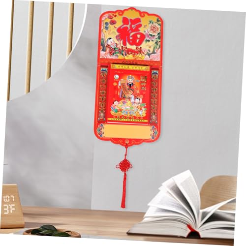 EXAOMBLE 年伝統的な壁掛け日めくりカレンダー 繰り返し使える頑丈設計 家用風水対応 掛けやすい旧暦表示付き