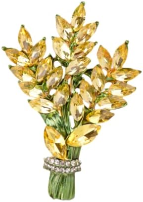 Yellow lavender flower brooches crystal rhinestone elegant accessories jewelry women brooches and pins fashion personalized jewelry wedding flowers lapel pins