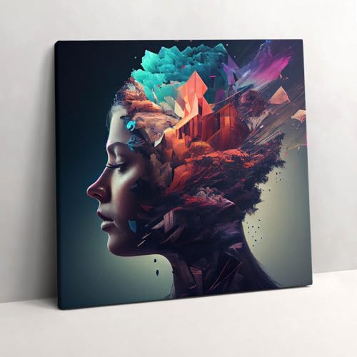 Femme abstraite d'émotions peinture murale decoration salon Wallfluent