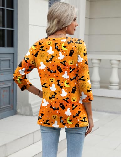 Image of Zeagoo 3 /4 Length Sleeve Womens Tops Casual V Neck Shirts Soft Basic Tees Business Work Blouses