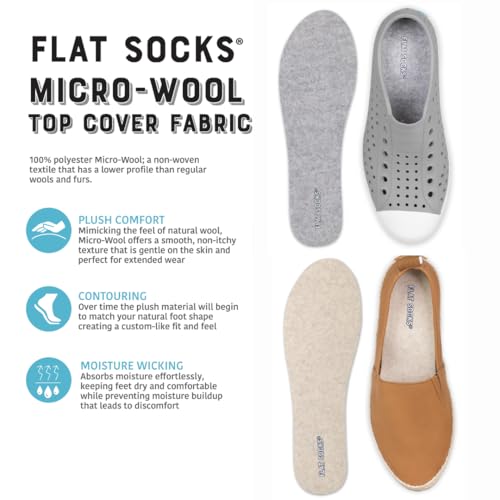FLAT SOCKS 3 Pack Washable No Show Sockless Shoe Liners, Barefoot Show Inserts for Women and Men, Non Slip, Odor Control, Black, Light Heather Grey, Sand (Small)3