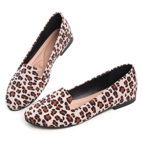 Image of Dear Time Women's Casual Loafers Flats Comfortable Round Toe Dress Shoes Slip On Ballet Flats for Women Work Office Shoes